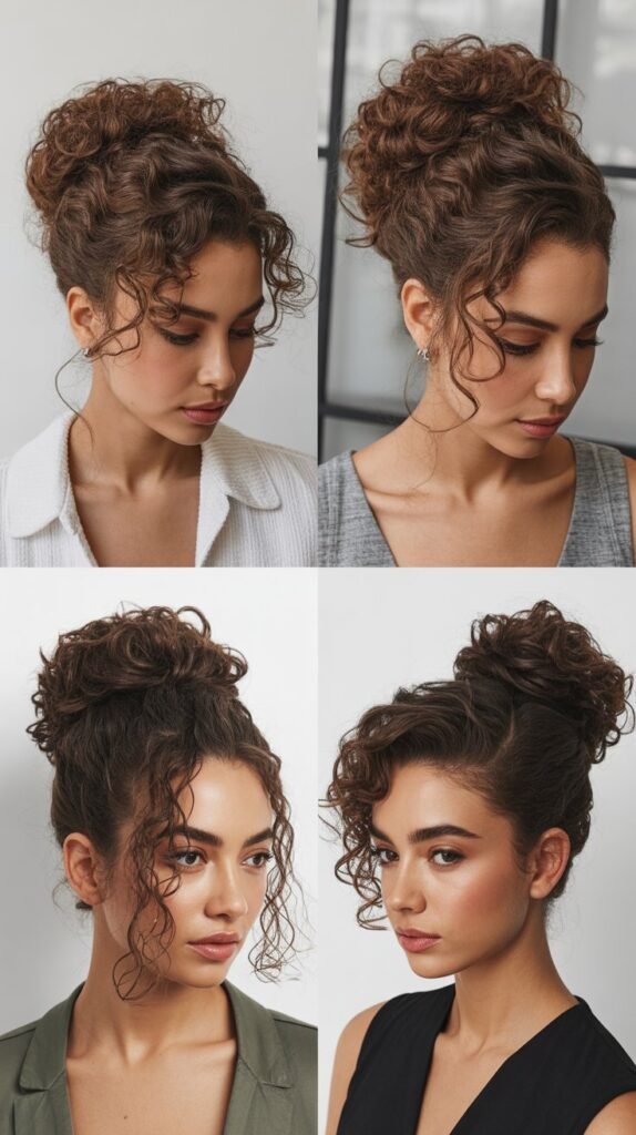 Asymmetrical Updo with Curly Volume