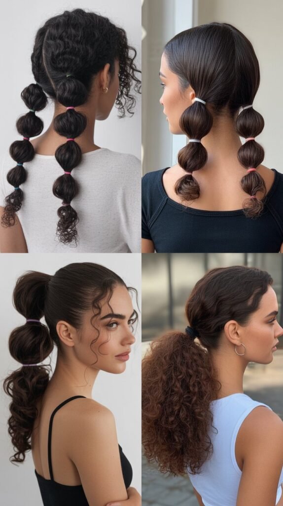 Bubble Ponytail with Curls