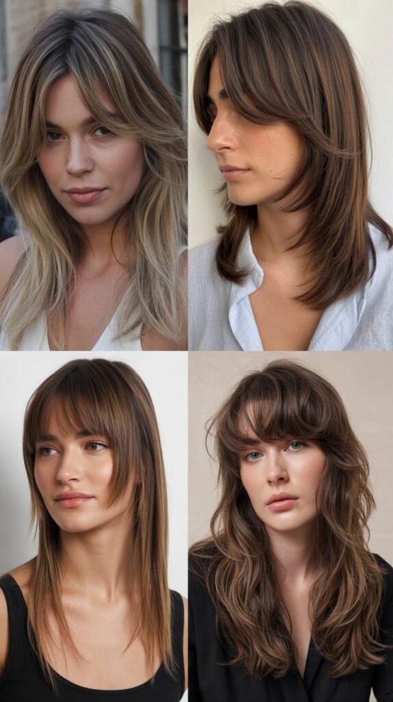 Long Fringe With Graduated Face-Framing Layers