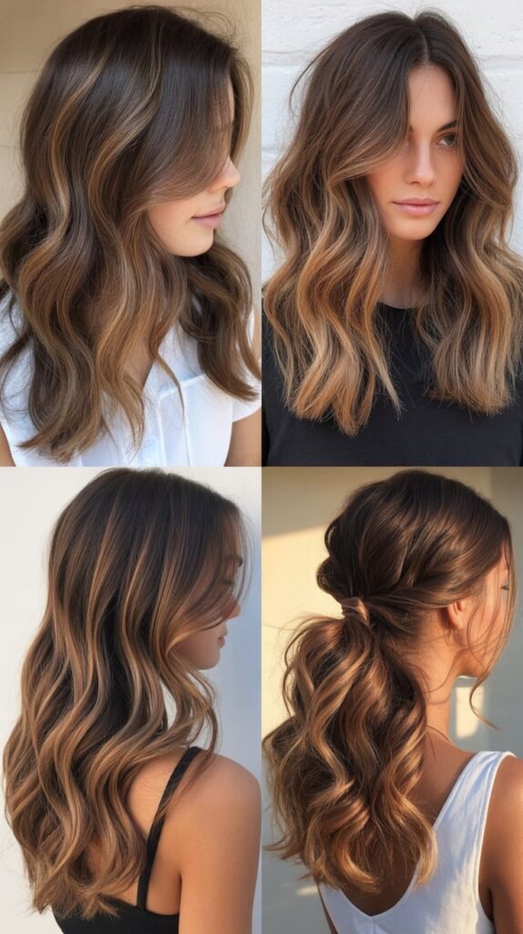 Caramel Ribbons Through Loose Waves