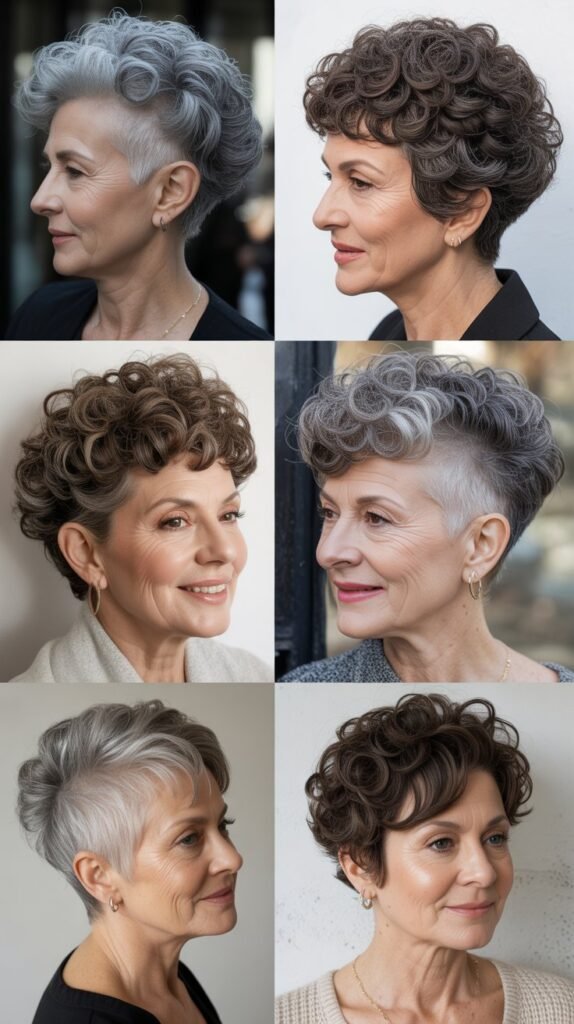 Soft Curly Mohawk with Side Fade