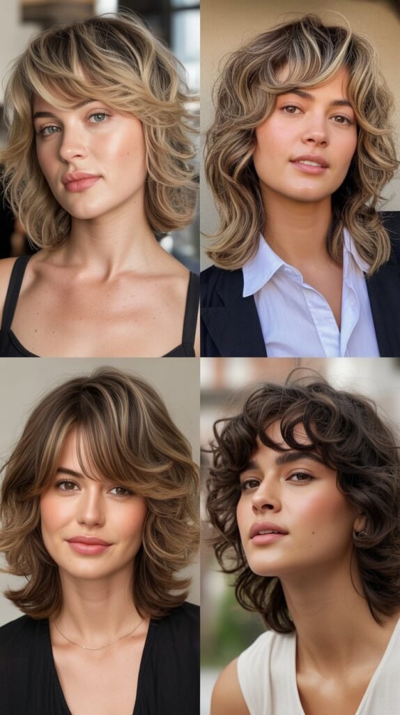  Asymmetrical Side Bangs With Shaggy Layers