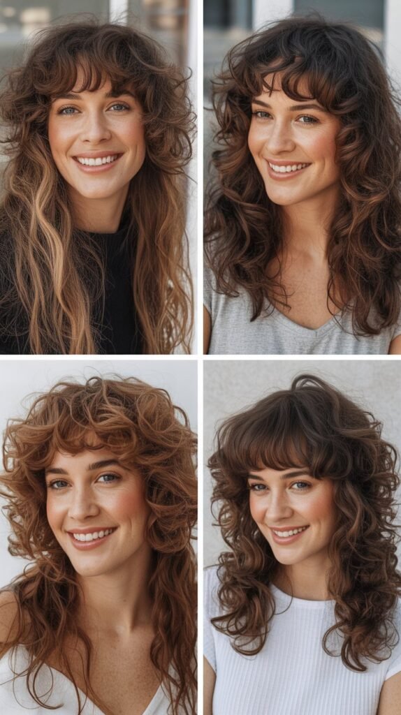 Curly Bangs with Long Hair