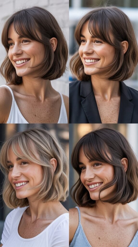 Textured Bob With Long Piecey Bangs