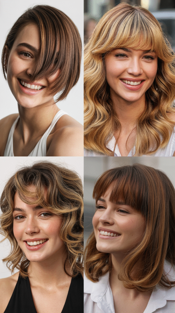  Face-Framing Bangs with Champagne Rose Blonde
