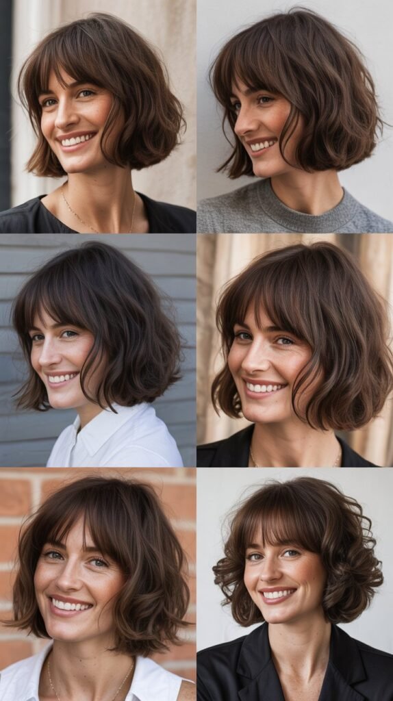 Feathered Bob With Long Face-Framing Bangs