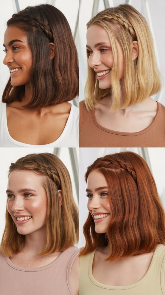 . The Blunt Lob With Center Braid