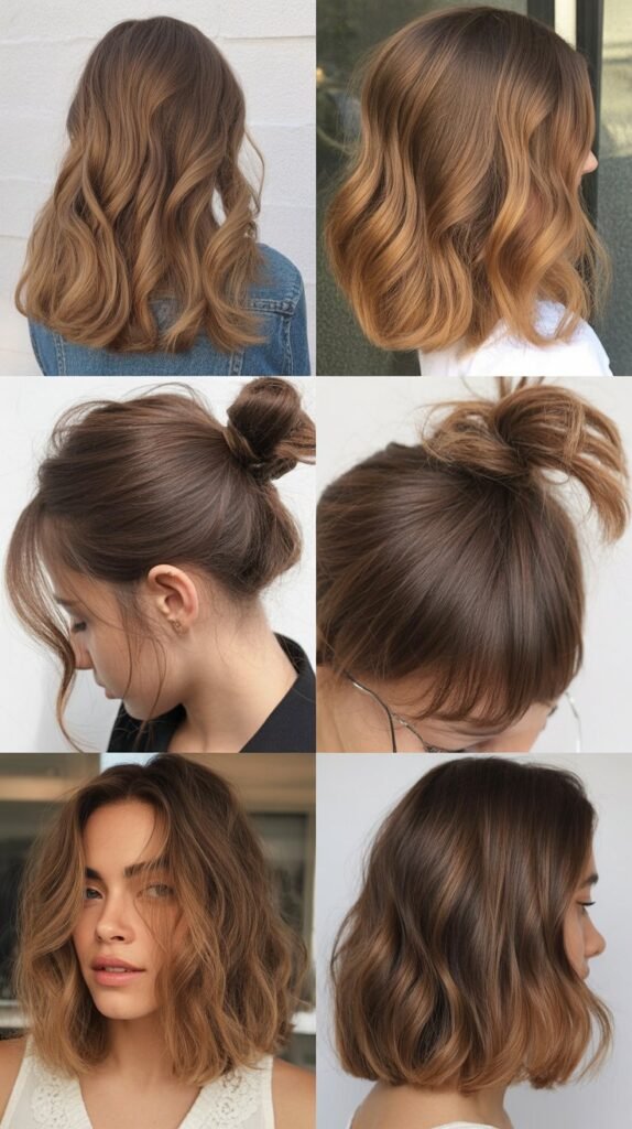 Golden Balayage on Medium Brown