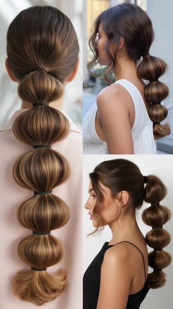 Voluminous Ponytail with Bubble Texture
