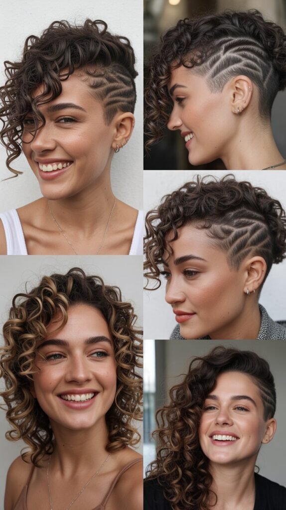 Curly Shaved Sides
