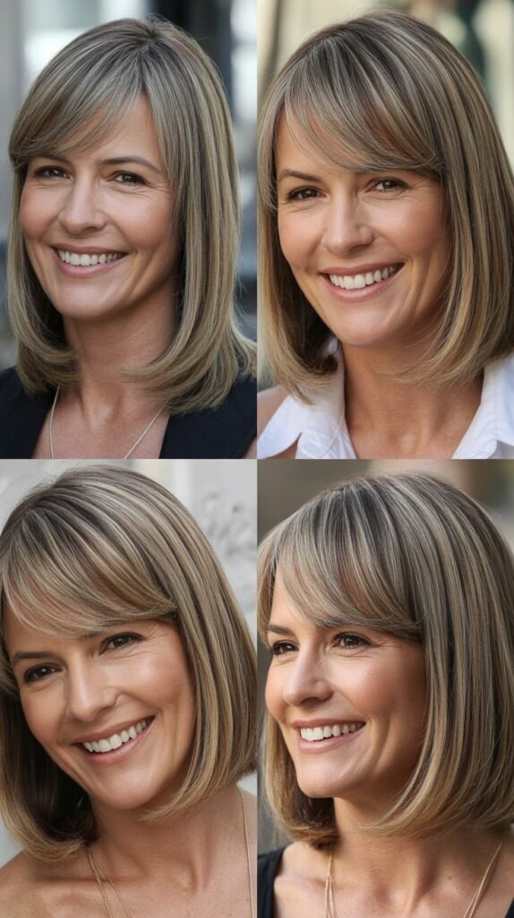 Sleek Middle Part with Curtain Bangs