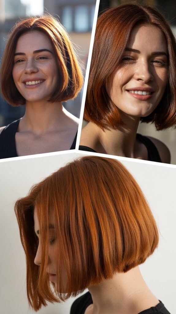Blunt Bob With Copper Tones