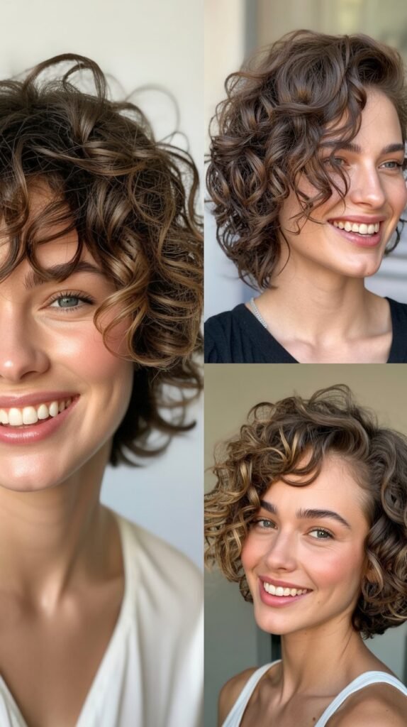 Asymmetrical Messy Curls