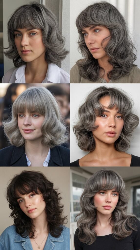 Full Bangs with Gray Waves
