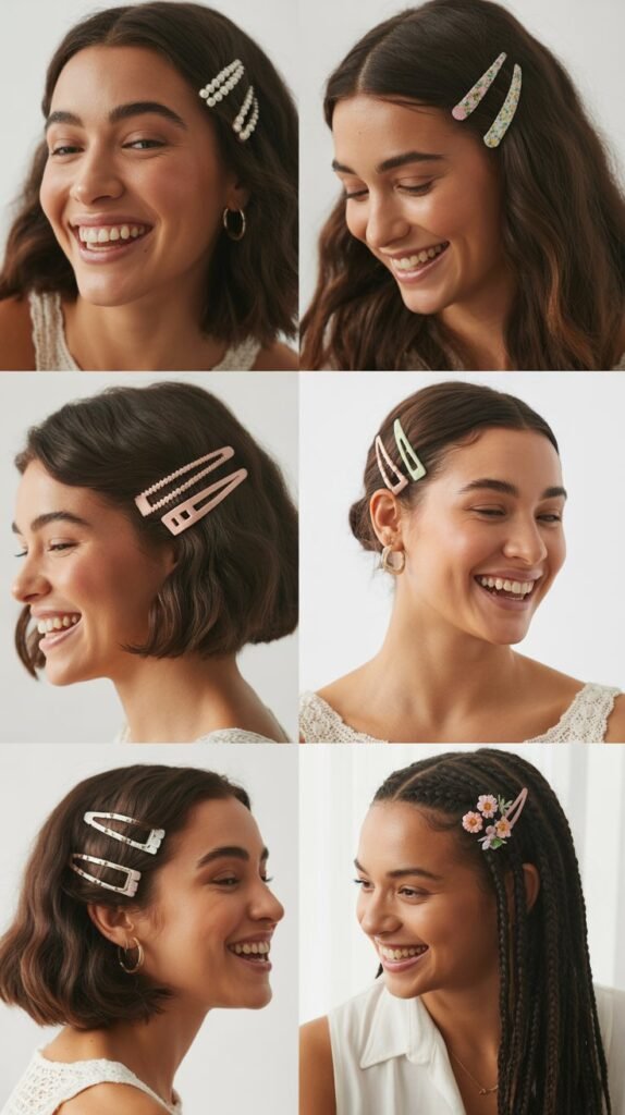  Pixie with Hair Clips and Barrettes