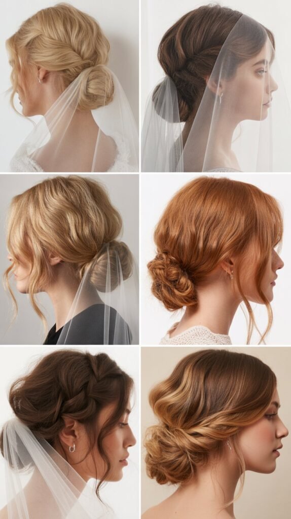 Asymmetrical Updo with Waltz Veil