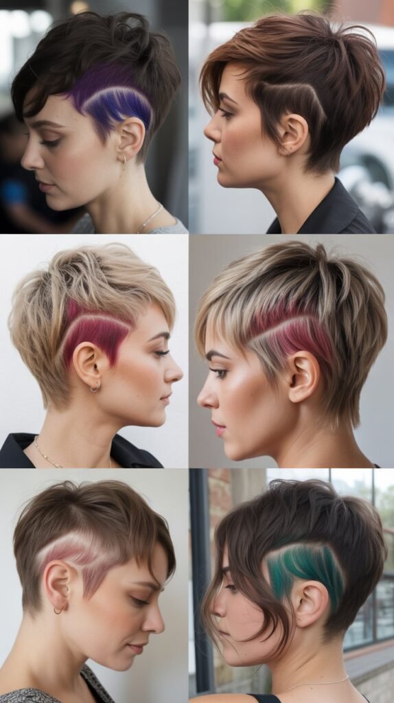 Pixie With Undercut And Peek-A-Boo Color