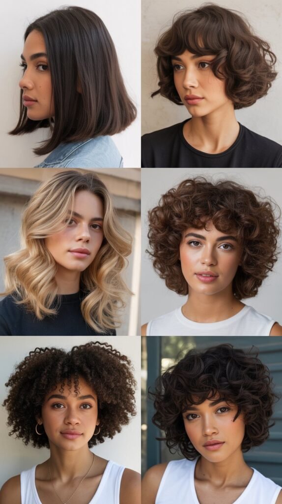 Sleek Top Curly Bottom Contrast