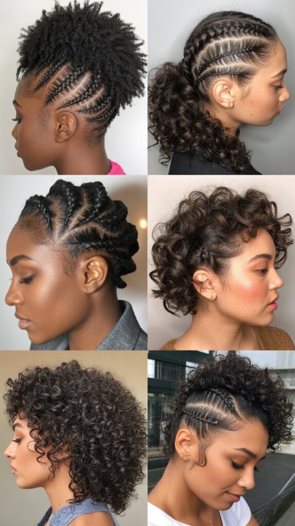  Braided Mohawk with Loose Curls