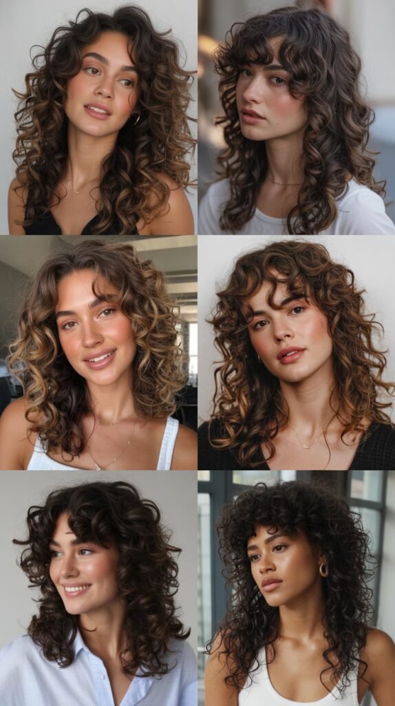 Long Curly Hair with Interior Layers