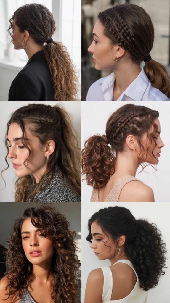Pulled-Through Braid Ponytail with Curls