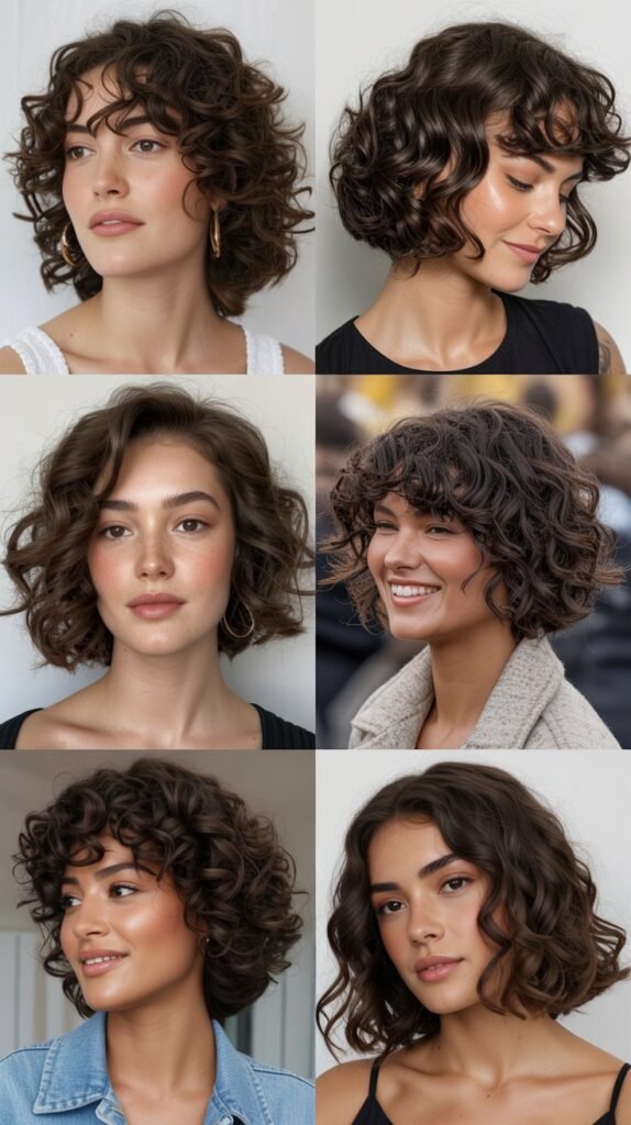 Dark Chocolate Brown Curly Bob