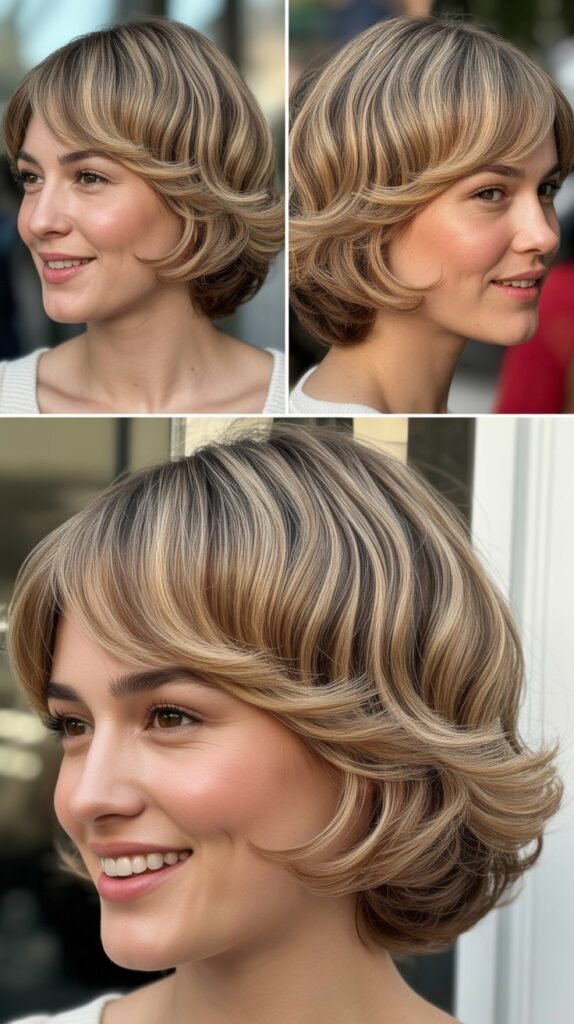 Layered Waves With Baby Bangs