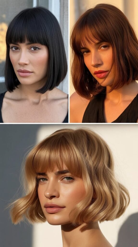  The Blunt Chin-Length Cut with Full Bangs