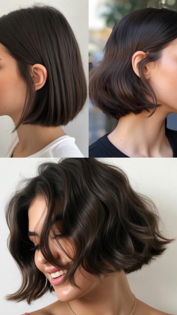 Dark Chocolate Brown Ear-Length Bob