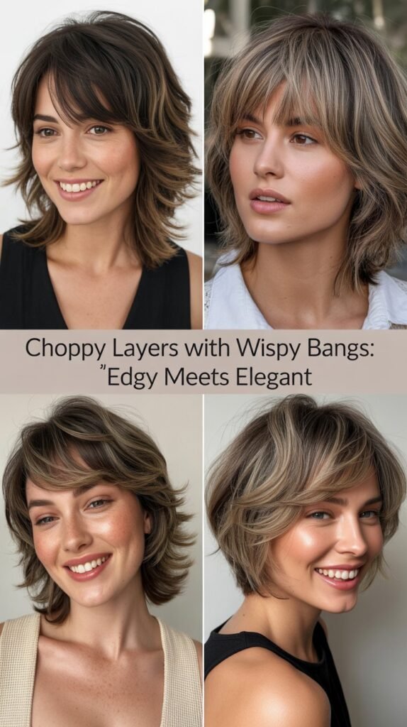 Choppy Layers With Wispy Bangs: Edgy Meets Elegant
