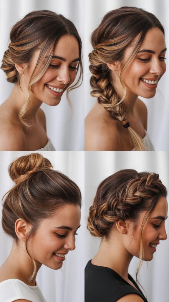 Caramel Highlights on Updos and Braids
