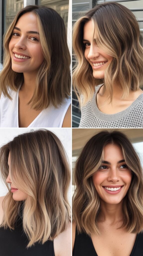  The Blunt Lob With Balayage