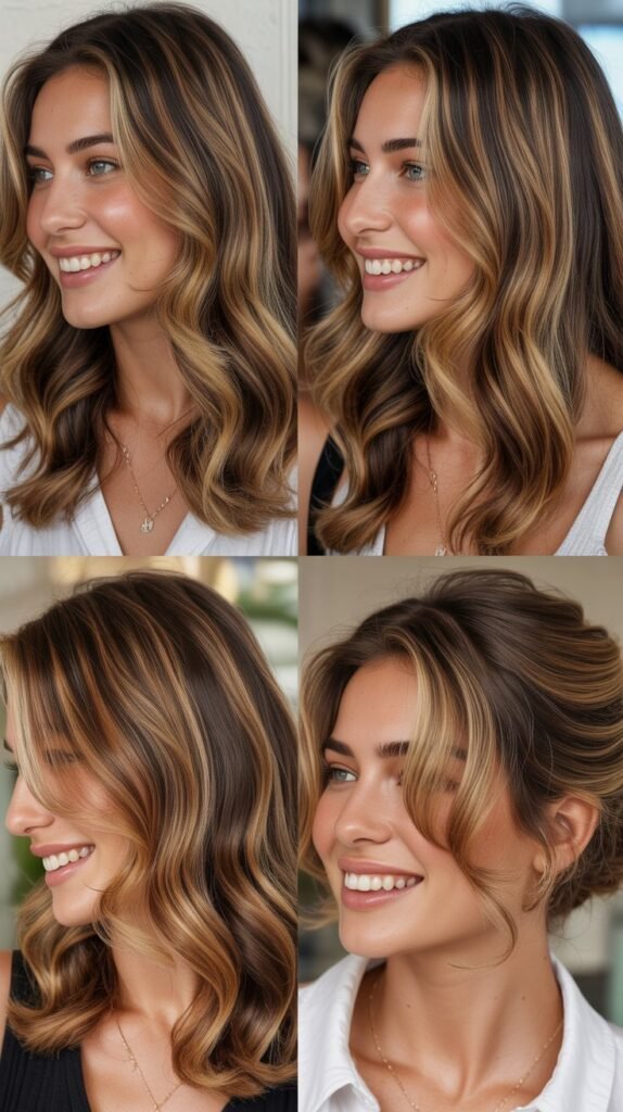 Caramel Highlights with Glossy Finish