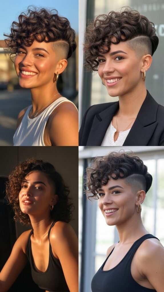 Curly Hair with Undercut