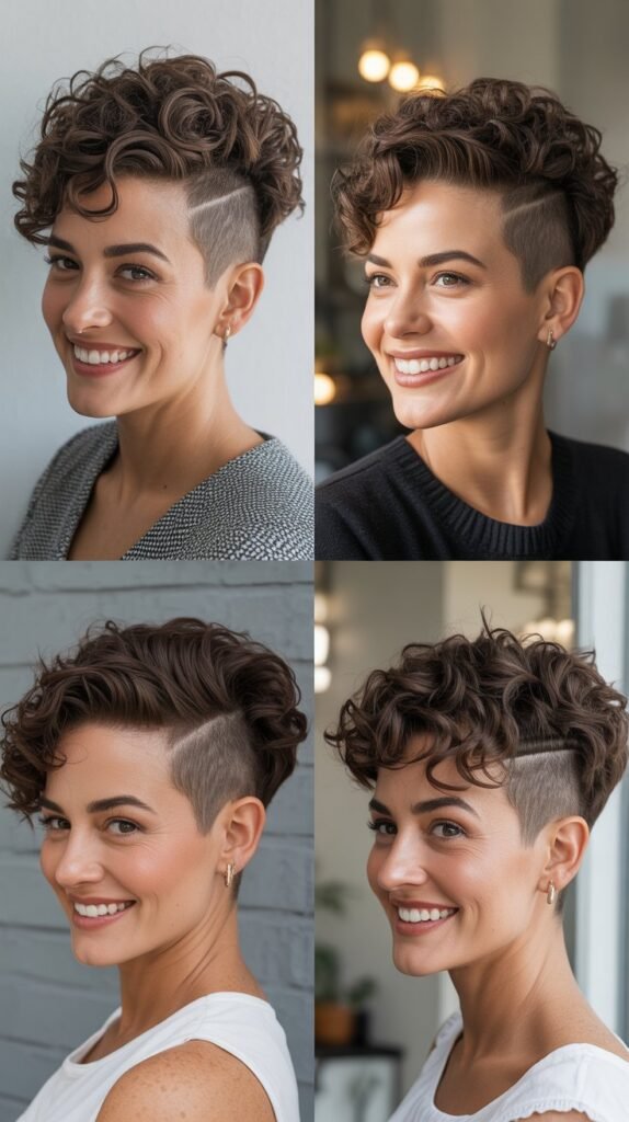 . The Curly Undercut Pixie