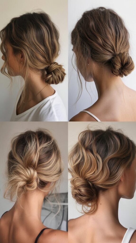  Messy Low Side Bun