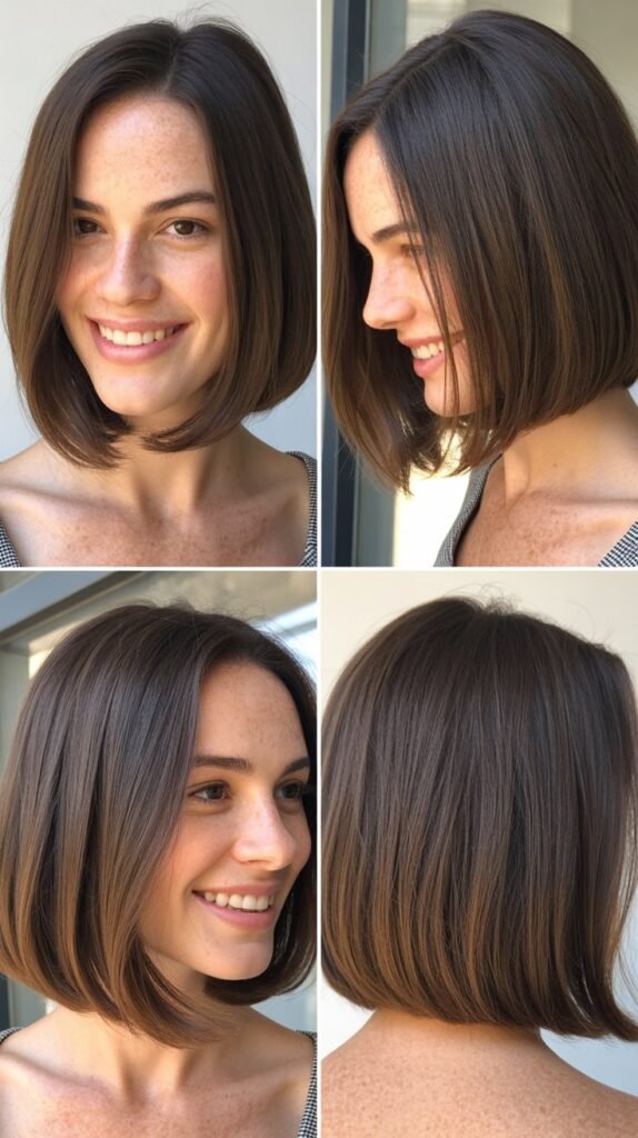 Blunt Lob With Face-Framing Pieces