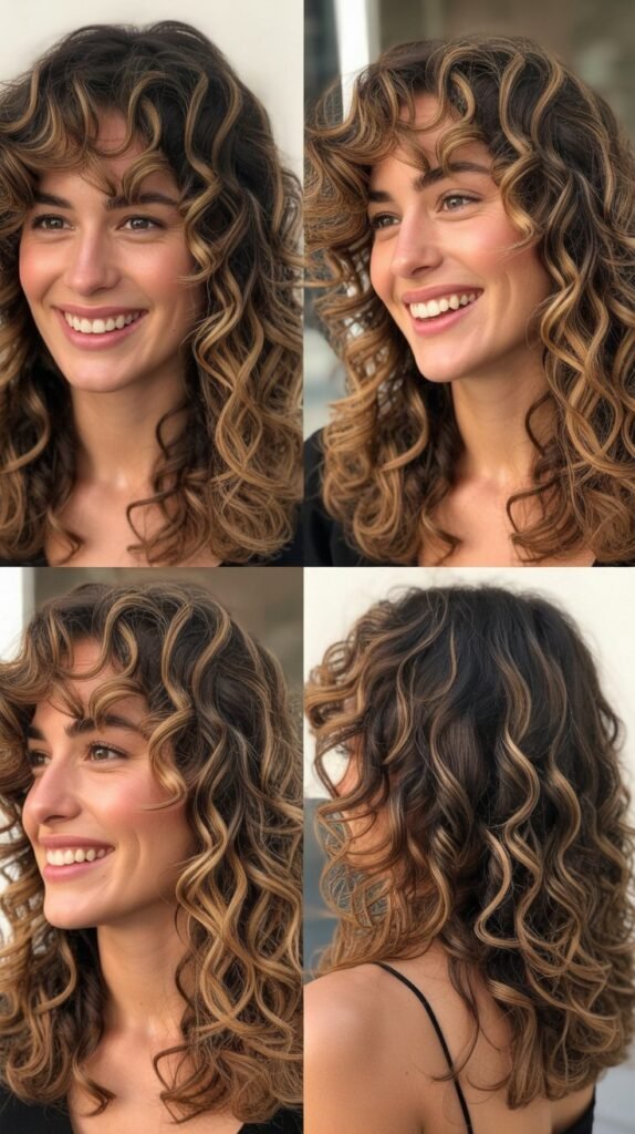  Caramel Balayage for Loose Curls