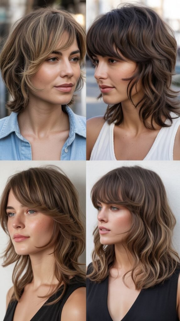 Side-Swept Wispy Bangs With Shaggy Texture