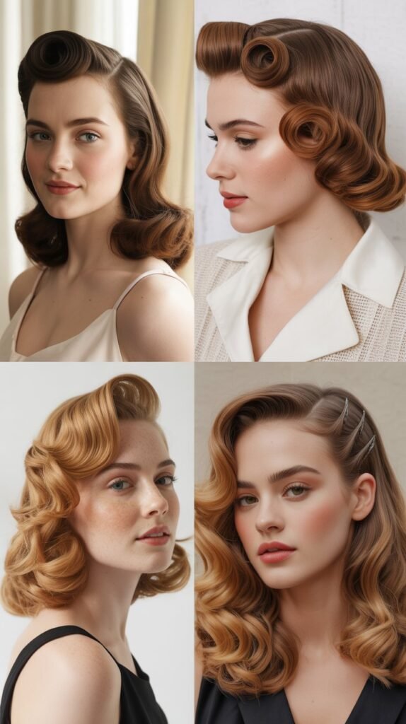 Vintage-Inspired Victory Rolls with Curls