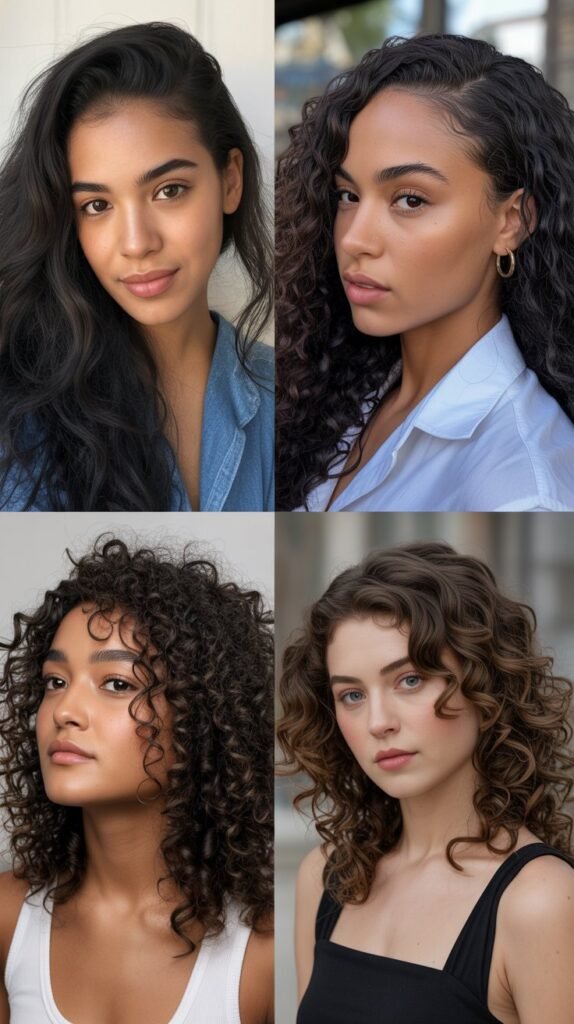 Sleek Top with Curly Bottom Contrast