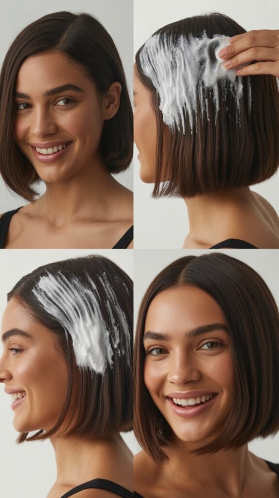  Blunt Cut with Volumizing Mousse