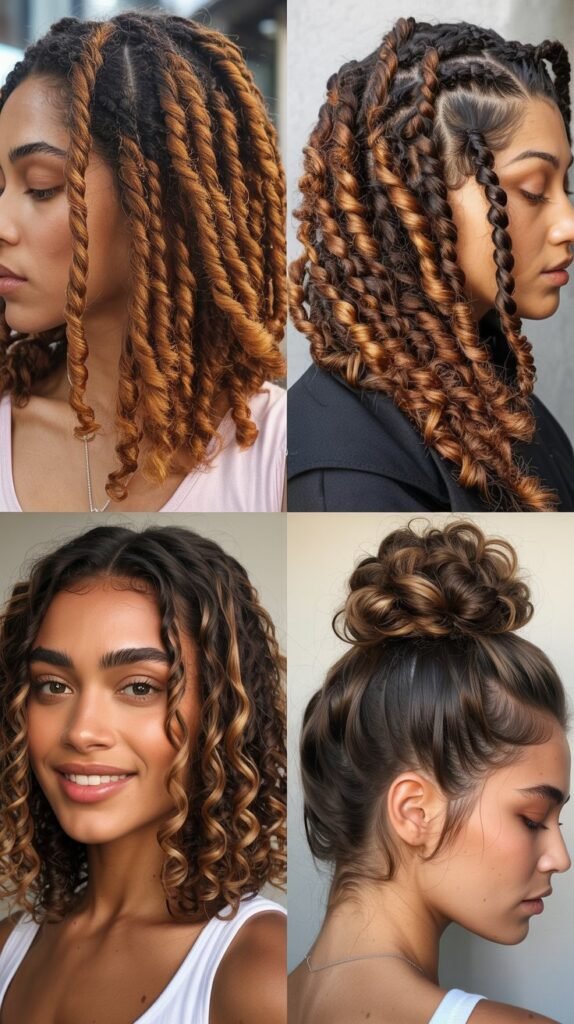 Caramel Highlights for Textured Protective Styles