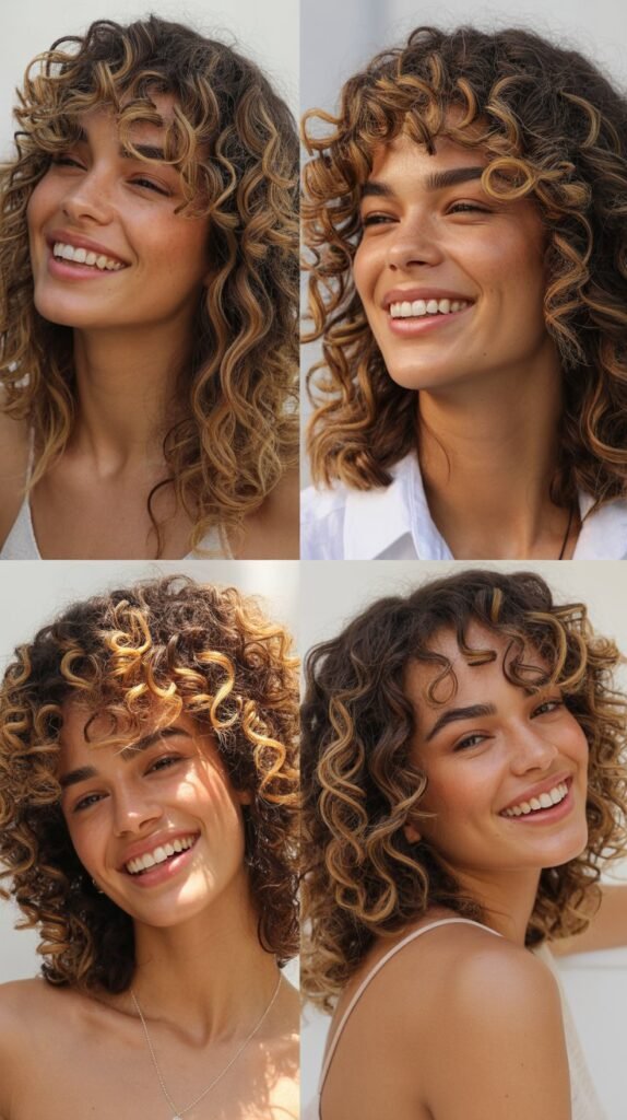  Tawny Gold Curly Half-Up