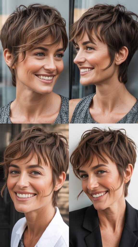 Tousled Crop With Long Piecey Bangs