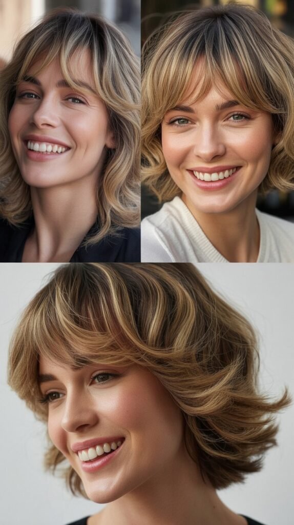 Wispy Bangs With Crown Layers