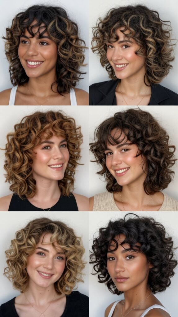  Mid-Back Length Curls with U-Cut Shape