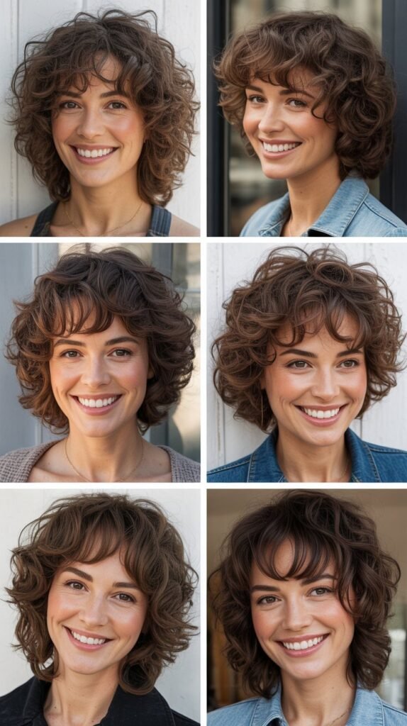 Curly Shag with Bangs