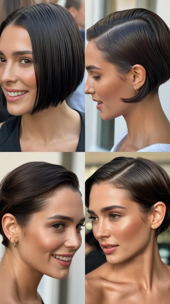  Precision Cut With Slicked-Back Styling