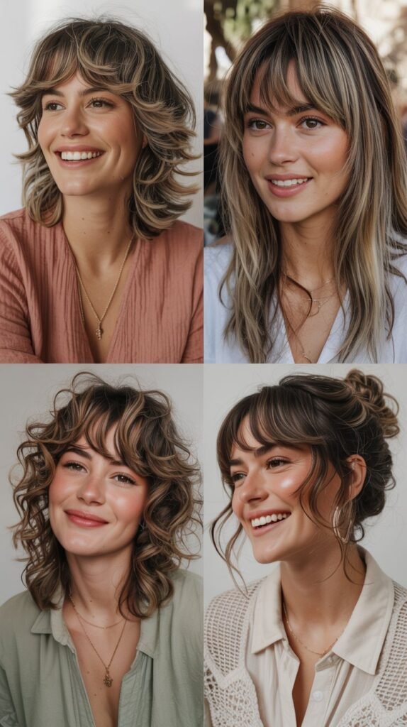 Shaggy Airy Bangs for Bohemian Vibes
